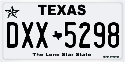 TX license plate DXX5298
