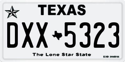 TX license plate DXX5323