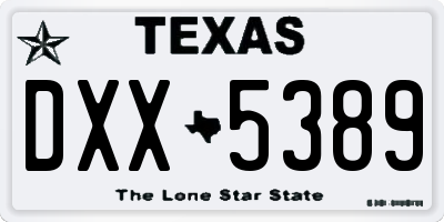 TX license plate DXX5389