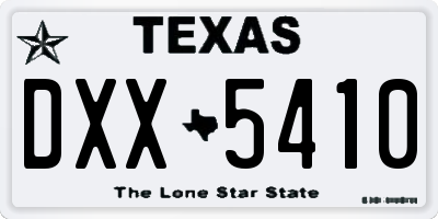 TX license plate DXX5410
