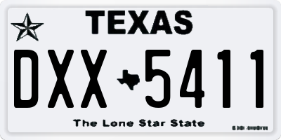 TX license plate DXX5411