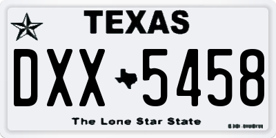 TX license plate DXX5458