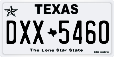 TX license plate DXX5460