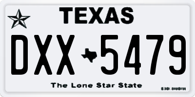 TX license plate DXX5479