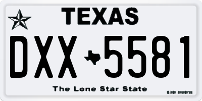 TX license plate DXX5581