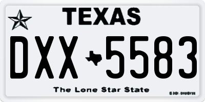 TX license plate DXX5583