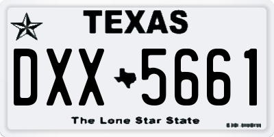 TX license plate DXX5661
