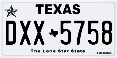 TX license plate DXX5758