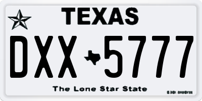 TX license plate DXX5777