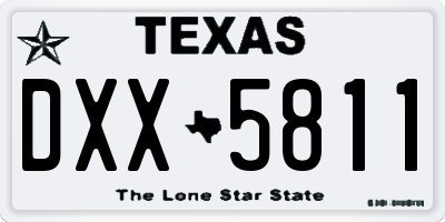 TX license plate DXX5811