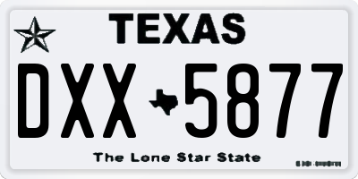 TX license plate DXX5877