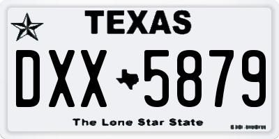 TX license plate DXX5879