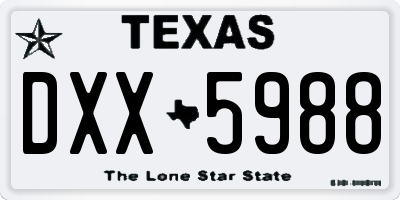 TX license plate DXX5988