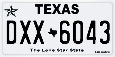 TX license plate DXX6043