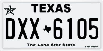 TX license plate DXX6105
