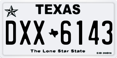 TX license plate DXX6143