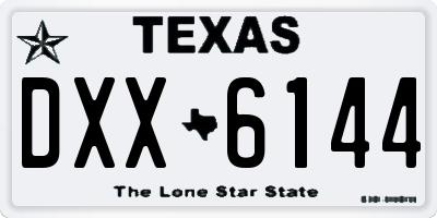 TX license plate DXX6144