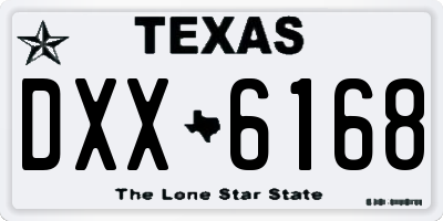 TX license plate DXX6168