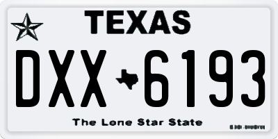 TX license plate DXX6193