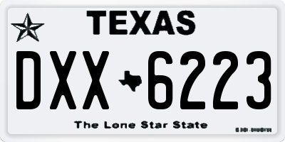 TX license plate DXX6223