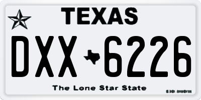 TX license plate DXX6226