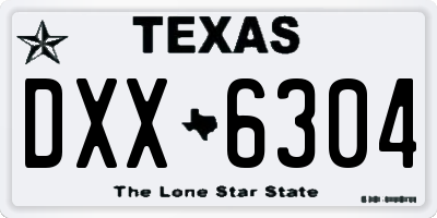 TX license plate DXX6304