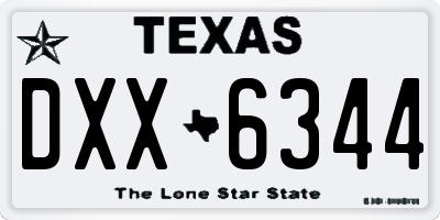 TX license plate DXX6344