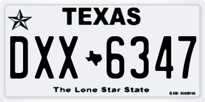 TX license plate DXX6347