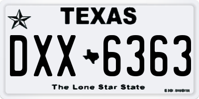 TX license plate DXX6363