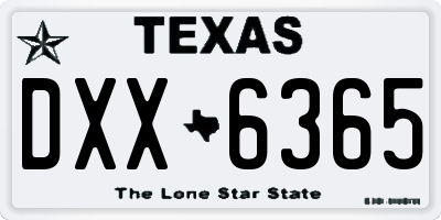 TX license plate DXX6365
