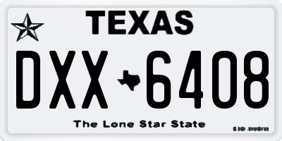TX license plate DXX6408