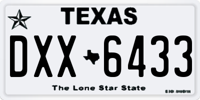 TX license plate DXX6433