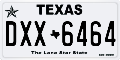 TX license plate DXX6464