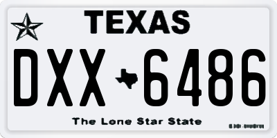 TX license plate DXX6486