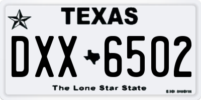 TX license plate DXX6502