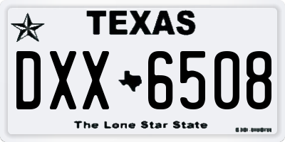 TX license plate DXX6508