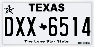 TX license plate DXX6514