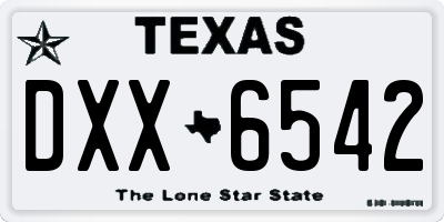 TX license plate DXX6542