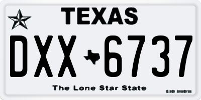 TX license plate DXX6737