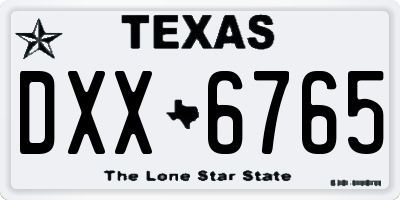 TX license plate DXX6765