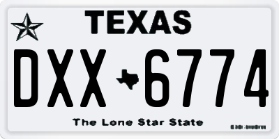 TX license plate DXX6774