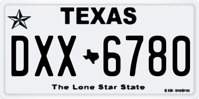 TX license plate DXX6780