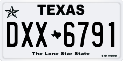 TX license plate DXX6791