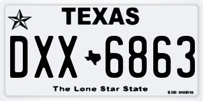 TX license plate DXX6863