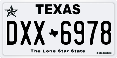 TX license plate DXX6978