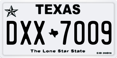 TX license plate DXX7009