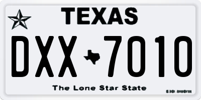 TX license plate DXX7010