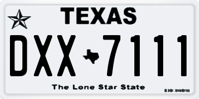 TX license plate DXX7111