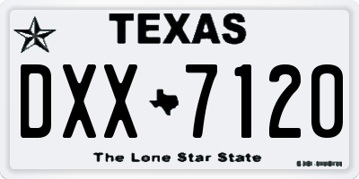 TX license plate DXX7120