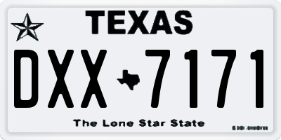 TX license plate DXX7171